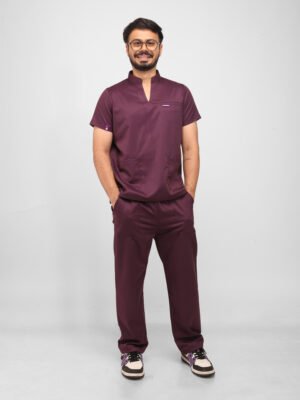 Mandarin Collar Short Sleeve Scrub Set