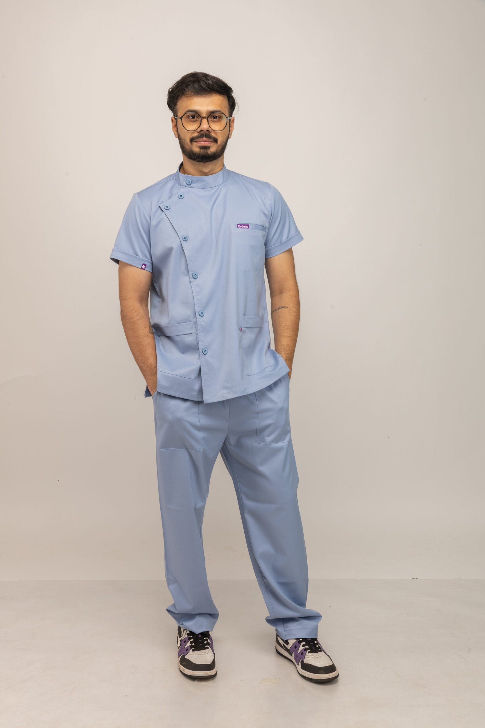 Men's Blue Overlap Nurse Uniform