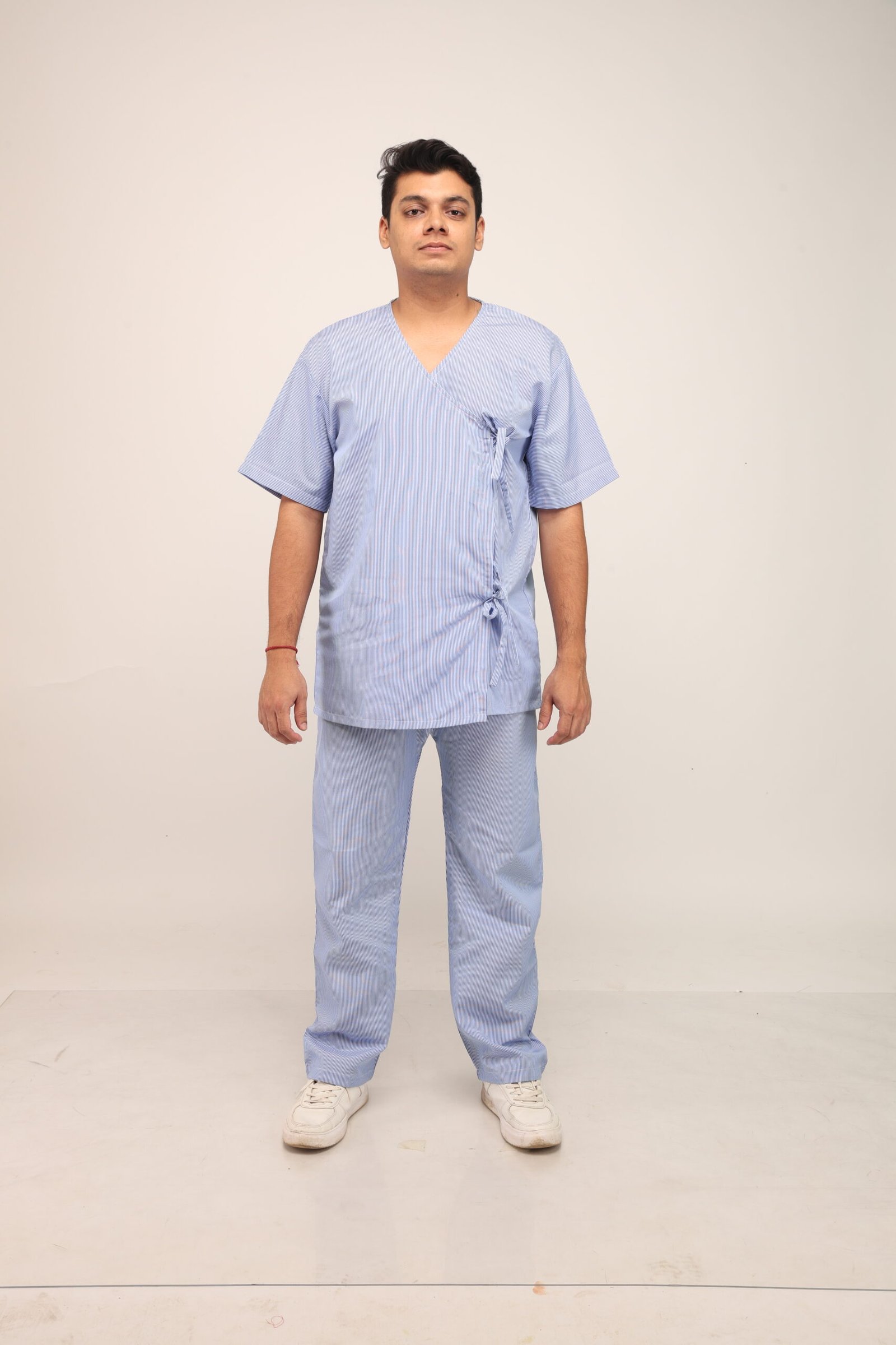 Patient Uniform Dress With Tie-Up