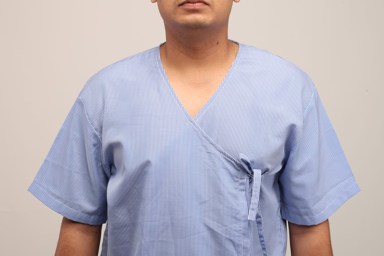 Male Patient Uniform With Tie-Up