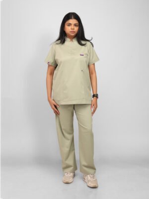Mandarin Collar Short Sleeve Scrub Set