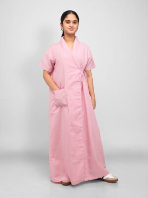 Female Overlap Patient Long Gown for Comfort
